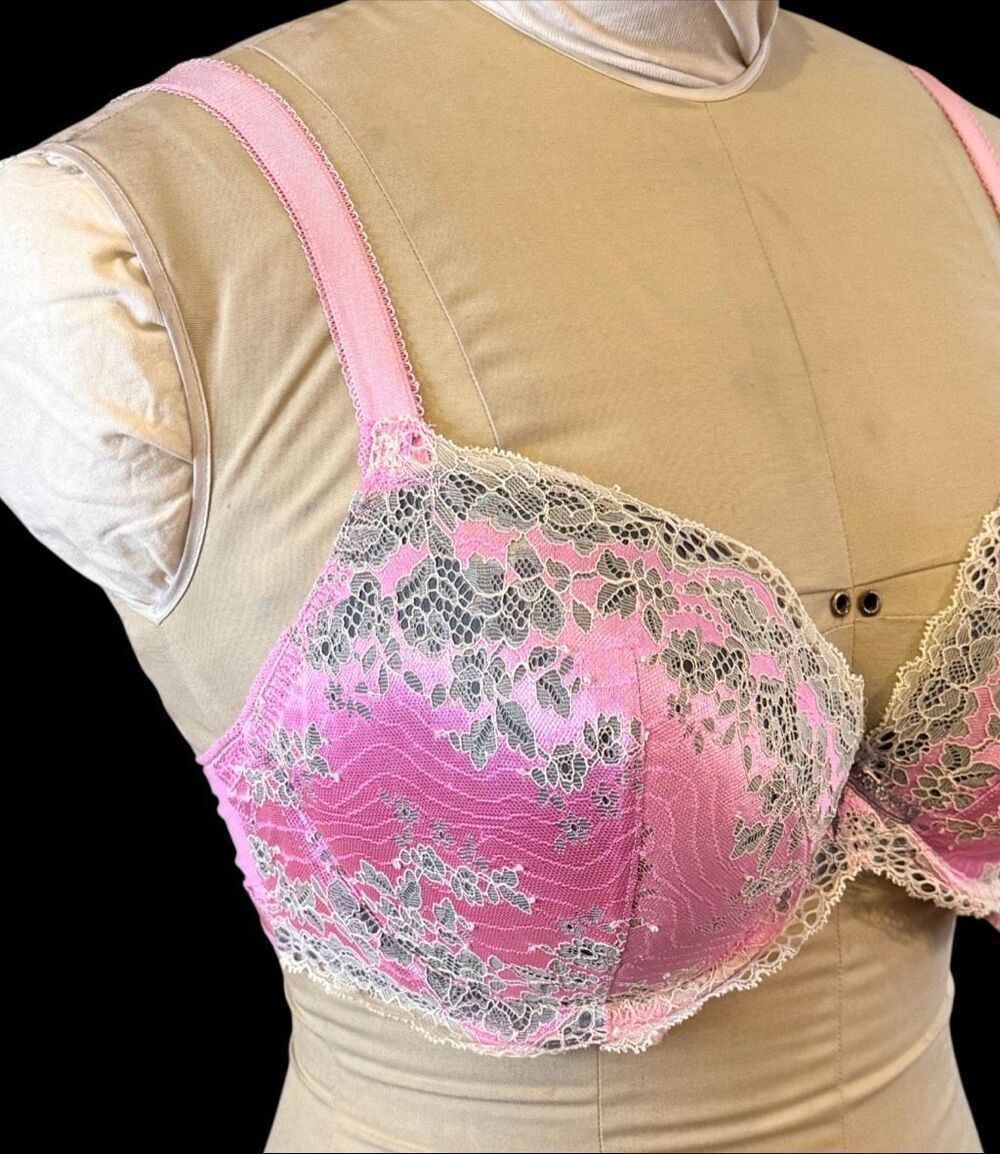 Victoria's Secret Dream Angels Lined Demi Bra 34DDD Pink Floral Lace Sexy Push-U - Picture 8 of 11